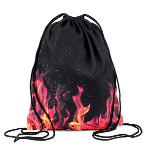 3D Print Drawstring Backpack Rucksack Shoulder Bags Gym Bag Muti color