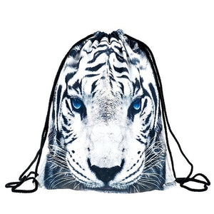3D Print Drawstring Backpack Rucksack Shoulder Bags Gym Bag Muti color
