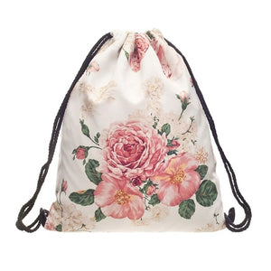 3D Print Drawstring Backpack Rucksack Shoulder Bags Gym Bag Muti color