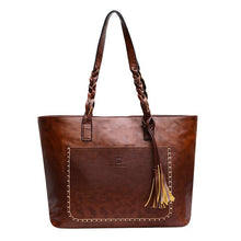 Load image into Gallery viewer, Vintage Women Bags Set Top-Handle Big Capacity Female Tassel Handbag Fashion Shoulder Bag Purse Ladies PU Leather Bag  alexa