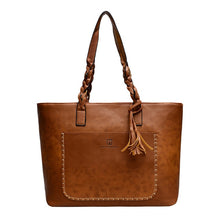 Load image into Gallery viewer, Vintage Women Bags Set Top-Handle Big Capacity Female Tassel Handbag Fashion Shoulder Bag Purse Ladies PU Leather Bag  alexa