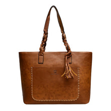 Load image into Gallery viewer, Vintage Women Bags Set Top-Handle Big Capacity Female Tassel Handbag Fashion Shoulder Bag Purse Ladies PU Leather Bag  alexa